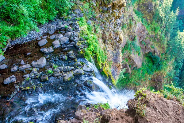 Multnomah Falls Ett Vattenfall Beläget Multnomah Creek Columbia River Gorge — Stockfoto