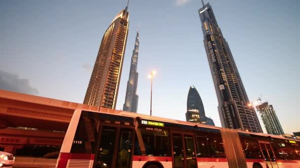 Dubai Emiratos Árabes Unidos Diciembre 2016 Rascacielos Del Centro Dubái — Vídeo de stock