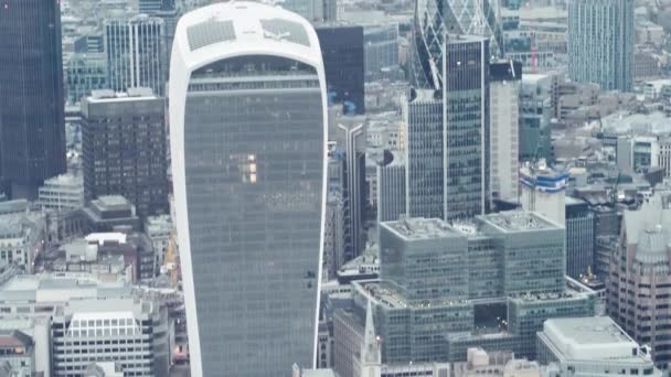London Business Ditrict Aerial View Verenigd Koninkrijk — Stockvideo