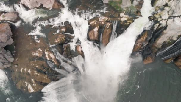 Shoshones Vattenfall Idaho Aerial Overhead Från Drönare Usa — Stockvideo
