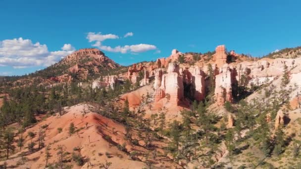 Letecký Pohled Barevné Skalní Útvary Bryce Canyon Utah Usa — Stock video