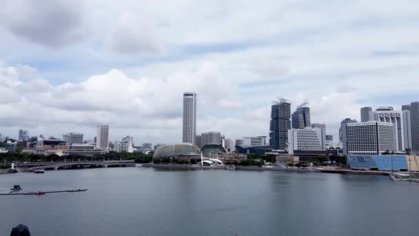 Singapore January 2Nd 2020 Amazing Aerial View Marina Bay Area — Stock Video