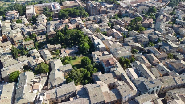 Orvieto Mittelalterliche Stadt Mittelitalien Erstaunliche Luftaufnahme Aus Der Drohne — Stockfoto