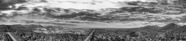 Знаменитый Королевский Дворец Казерта Закате Панорамный Вид Высоты Беспилотника — стоковое фото