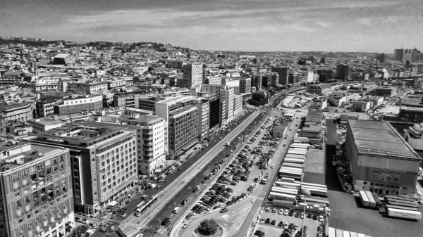 Naples Italy June 2021 Aerial View City Port Drone Going — Stock Photo, Image