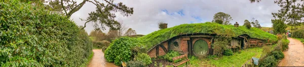 Hobbiton New Zealand August 2018 Panoramic Airview Hobbiton Village Place — 스톡 사진