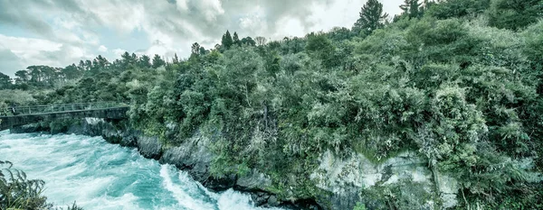 Amazing Sunset Colors Powerful Huka Falls New Zealand — Fotografia de Stock