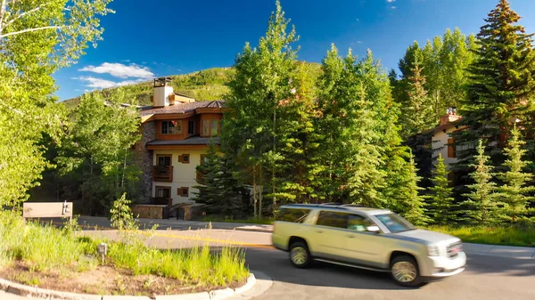 Vista Aerea Della Città Vail Colorado Stagione Estiva — Foto Stock