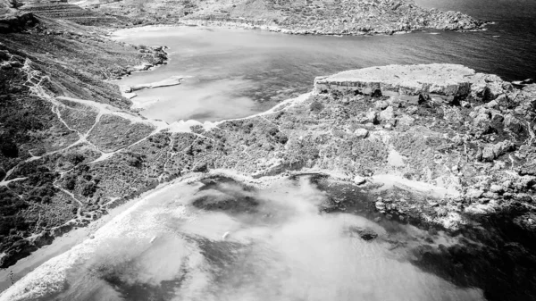 Luchtfoto Van Paradise Bay Vanaf Drone Malta — Stockfoto