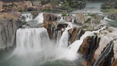 Shoshone şelalesi, Idaho. İHA 'dan hava görüntüsü - ABD