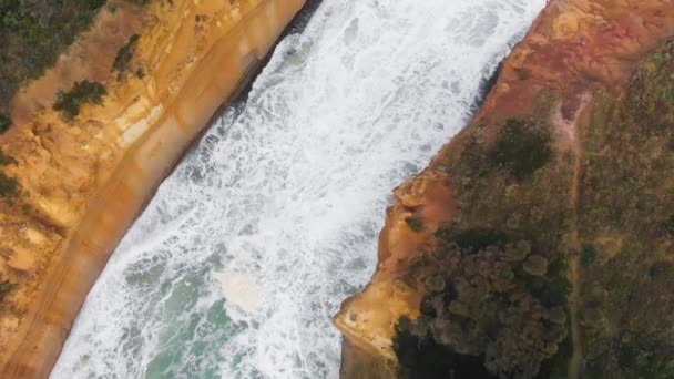 Loch Ard Gorge Beautiful Coastline Great Ocean Road Australia Drone — Stockvideo