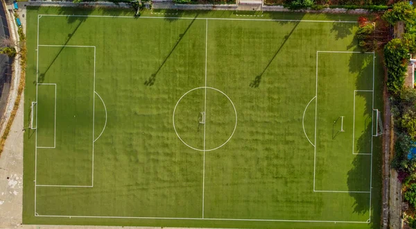 Voetbalveld Het Platteland Vanuit Lucht Gezien Vanaf Drone — Stockfoto