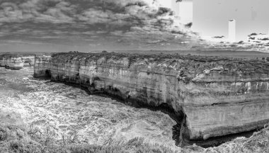 Loch Ard Gorge along the Great Ocean Road, Australia. Panoramic view of rock formations.