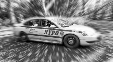 NEW YORK CITY - SEPTEMBER 22, 2015: NYPD police car in Central Park. The New York City Police Department was established in 1845.