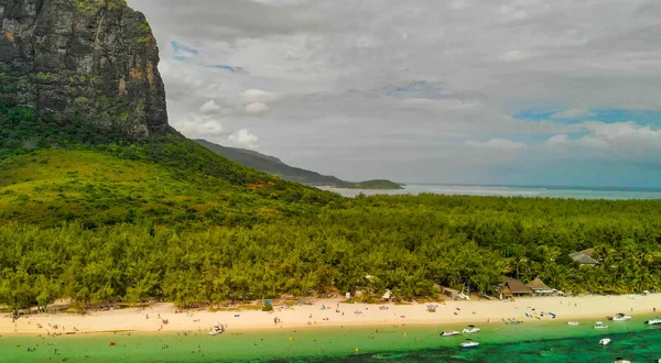 Morne Brabant Mauriciu Letecký Panoramatický Výhled Krásnou Pláž Pobřeží — Stock fotografie