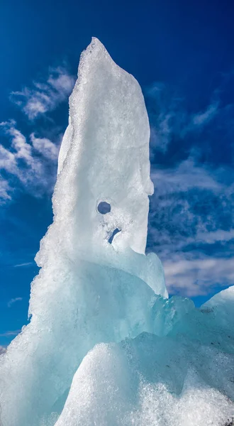 Pièce Verticale Iceberg Plage Jokulsarlon Islande — Photo
