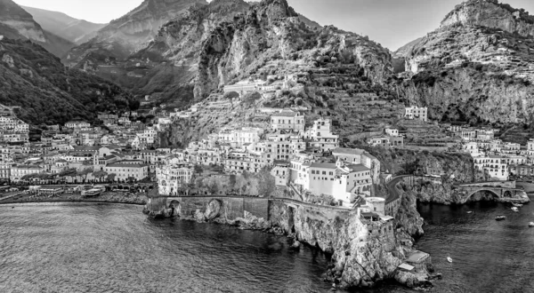 Luftaufnahme Der Amalfiküste Einem Schönen Sommertag Kampanien Italien — Stockfoto