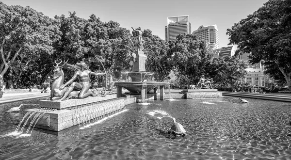 Sydney Ausztrália August 2018 Archibald Fountain Egyik Turisztikai Attrakció Hyde — Stock Fotó