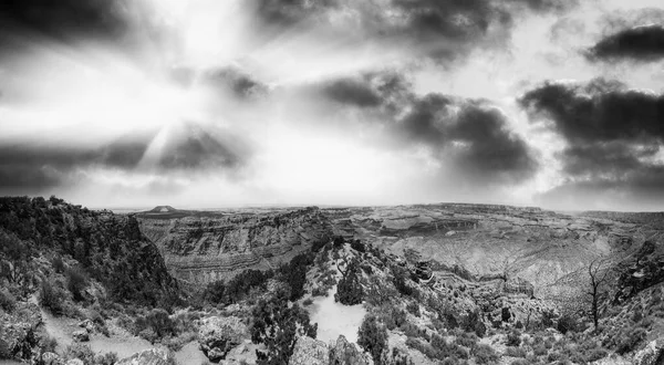 Yaz Günbatımında Büyük Kanyon Güney Rim Panoramik Hava Manzarası — Stok fotoğraf