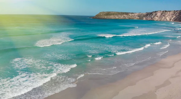 Pennington Bay Wspaniała Plaża Kangaroo Island Australia Południowa Widok Lotu — Zdjęcie stockowe