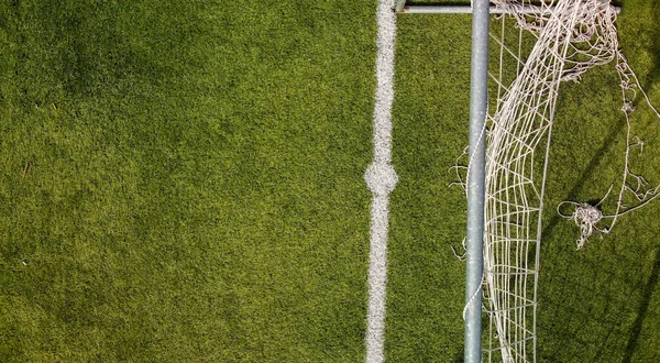 Fußballplatz Auf Dem Land Luftaufnahme Von Der Drohne — Stockfoto