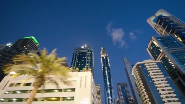 Dubai Uae December 2016 Skyscrapers Downtown Dubai Night — Vídeo de Stock