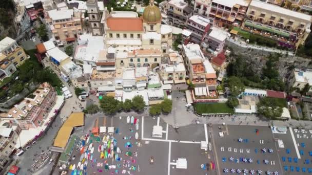 Csodálatos Strand Amalfi Part Mentén Kilátás Drónról — Stock videók