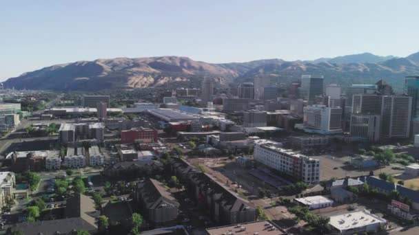 Vista Panorâmica Aérea Cidade Salt Lake City Uma Tarde Verão — Vídeo de Stock