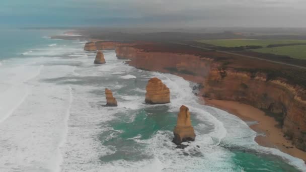 Célèbre Douze Apôtres Lever Soleil Grande Route Océanique Victoria Australie — Video