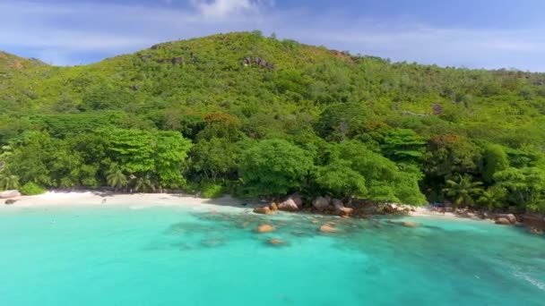 Praslin Island Aerial View Drone Seychelle Islands — Vídeos de Stock