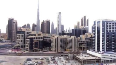 DUBAI, BAE - 7 Aralık 2016: İHA 'dan Dubai şehir merkezine hava görüntüsü.