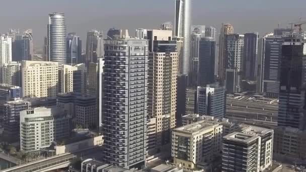 Vue Aérienne Des Gratte Ciel Dubai Marina Long Rivière Émirats — Video