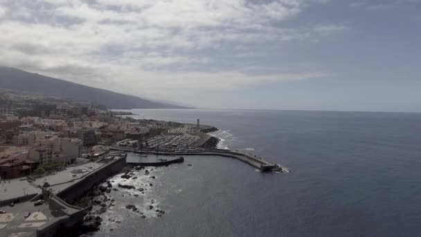 Tenerife Ilhas Canárias Vista Aérea Costa Puerto Cruz Temporada Verão — Vídeo de Stock