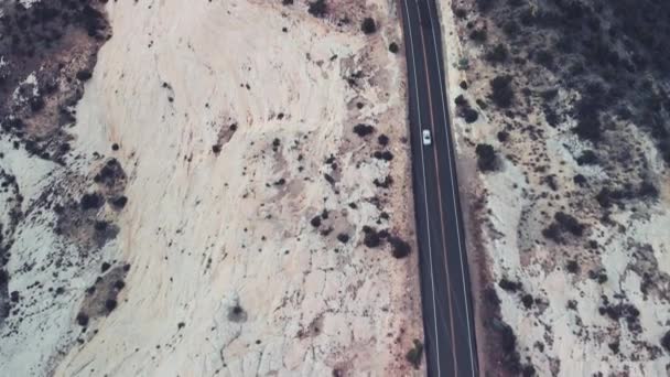 Aerial Footage Road Desert — Vídeos de Stock