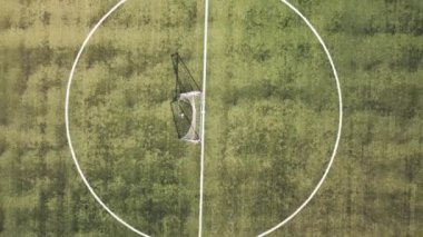 aerial footage of empty soccer field