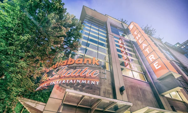 Vancouver Canada August 2017 Scotiabank Theater Exterior View Night — Stock Photo, Image