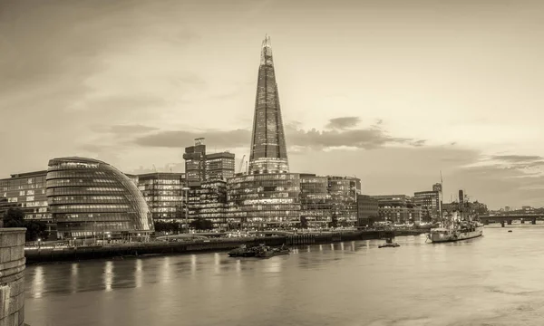 Svart Och Vitt Panoramautsikt Över London — Stockfoto