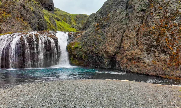 Стиорнарфелд Исландия Красивый Вид Воздуха Водопады Летний Сезон — стоковое фото