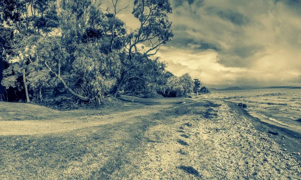 Panoramic View Lake Taupo New Zealand — Stok fotoğraf