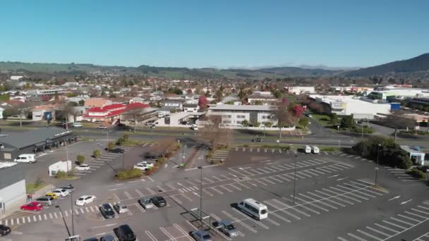 Rotorua New Zealand September 2018 Aerial View Countdown Supermarket Car — Stock Video