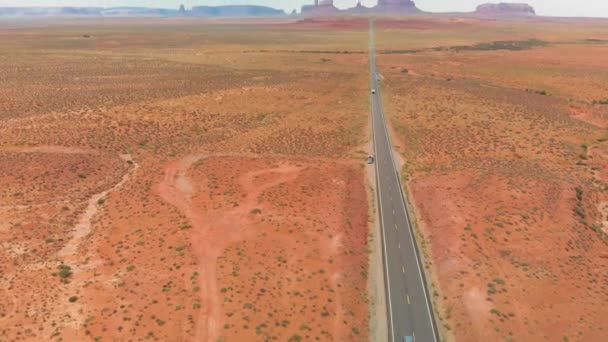 Road Monument Valley Aerial View Drone — Stock Video