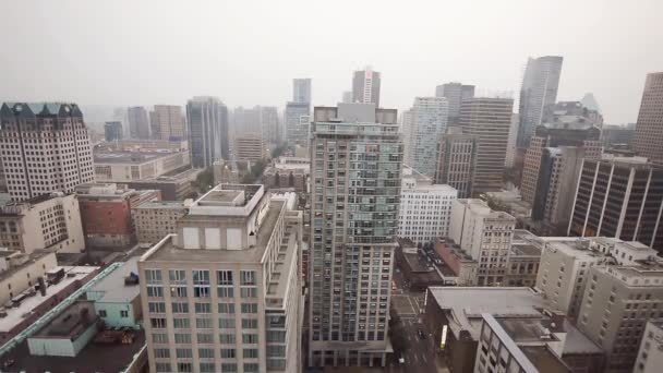 Vancouver Canada Ağustos 2017 Vancouver Şehir Merkezinin Havadan Görünüşü — Stok video