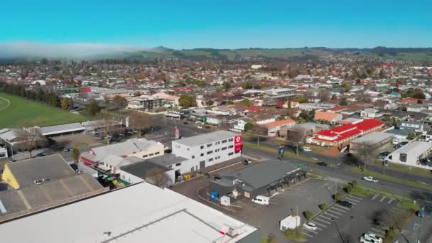 Rotorua Zealand Szeptember 2018 Légi Kilátás Visszaszámlálás Szupermarket Parkoló — Stock videók