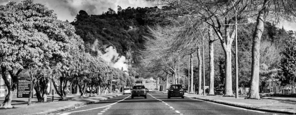 Driving Fenton Street Beautiful Sunny Day New Zealand — Zdjęcie stockowe
