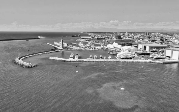 Atemberaubende Luftaufnahme Der Küste Von Livorno Toskana Beinhorn Aus Der — Stockfoto