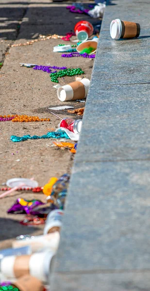 Calles Vacías Sucias Nueva Orleans Después Del Desfile Del Mardi — Foto de Stock