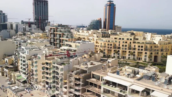 Julien Deki Spinola Körfezi Nin Havadan Görüntüsü Malta — Stok fotoğraf