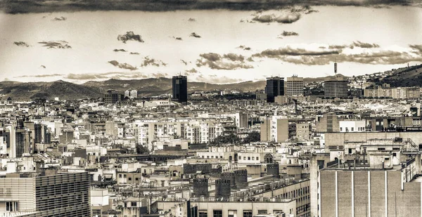 Vista Aérea Barcelona Día Soleado — Foto de Stock