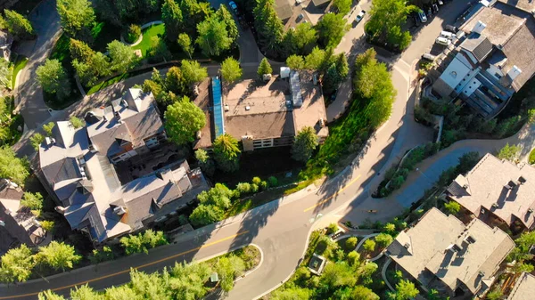 Overhead Antenn Utsikt Över Vail Stad Sommarsäsongen Colorado — Stockfoto