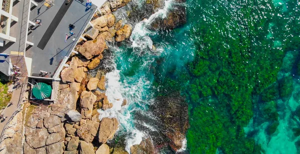 Niesamowity Widok Lotu Ptaka Plażę Bondi Sydney Australia Punkt Widokowy — Zdjęcie stockowe